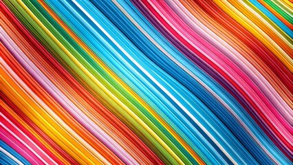 Vibrant colored flag with blue, pink, white, orange, yellow, green, and brown stripes filling entire frame with bold, bright colors.