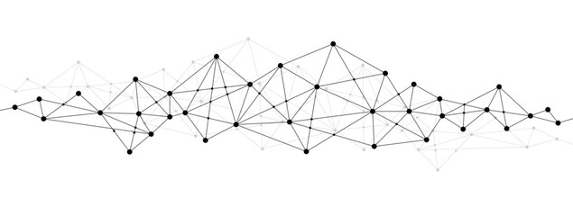 Network polygonal connect lines and dots background template. Technology data transfer server global system graphic vector.	
