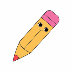 Pencil Cartoon Vector Art Illustration