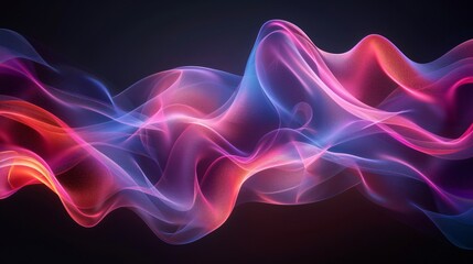 Obraz premium Abstract Wavy Lines with Neon Color