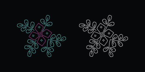 Fototapeta premium Rhinestone vector flower Design.