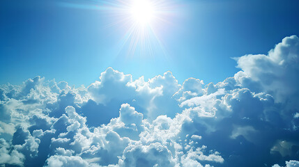 Blue sky and white cloud background