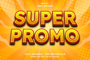 Super Promo 3D Editable Text Effect Template Style Premium Vector