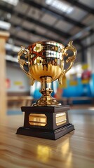 golden trophy cup, which appears to be a prize or award