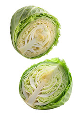 Fototapeta premium Slice of cabbages on isolate white background, Clipping path