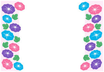 かわいい夏のあさがおフレーム背景7桃色