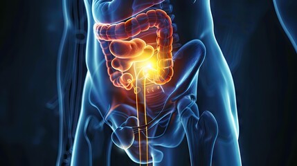 A detailed image of the human bladder, highlighting its role in urine storage and elimination. Generative AI.