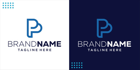 PP Monoline Logo, Design Inspiration, Illustration, Vector