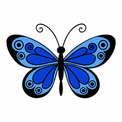 Decorative Butterfly Silhouette In Vector Art Illustration