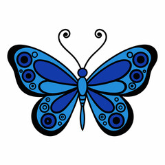 Decorative Butterfly Silhouette In Vector Art Illustration