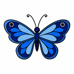 Decorative Butterfly Silhouette In Vector Art Illustration