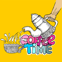 Coffee Time, doodle and sketch full color