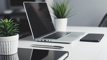 Modern Office Desk with Organized Workspace 
