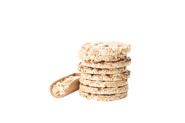 PNG, crisp bread with wheat and corn flour, isolated on white background.