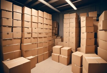 pile of cardboard in the warehouse