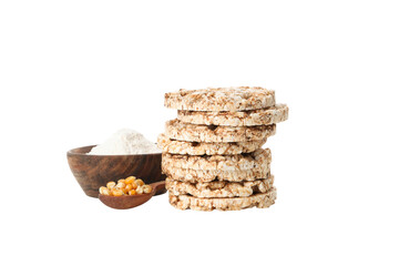 PNG, crisp bread with wheat and corn flour, isolated on white background.