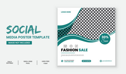 Fashion sale social media post and web banner template.