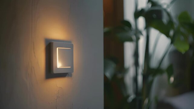 A sleek touchsensitive smart light switch with a flat surface and no visible buttons for a seamless look.