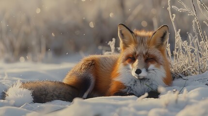 Obraz premium Red Fox in Winter