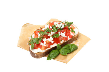 PNG, sandwich with grilled vegetables, isolated on white background.