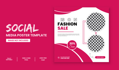 Fashion sale social media post and web banner template.