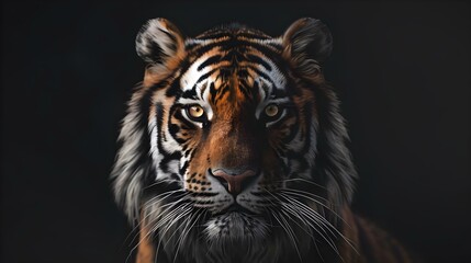 Fototapeta premium Tiger on black background