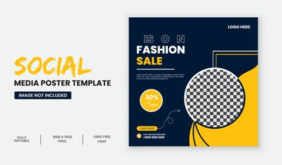 Fashion sale social media post and web banner template.