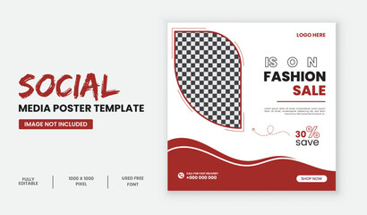 Fashion sale social media post and web banner template.