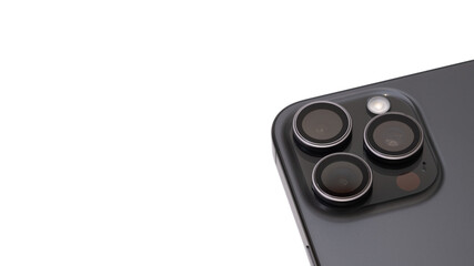 Modern smartphone camera lens, macro view. close up.