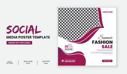 Fashion sale social media post and web banner template.