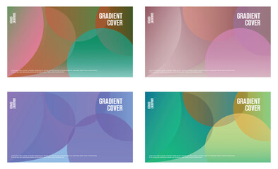 Collection of art design for business card, cover, banner, wallpaper. creative abstract gradient vibrant colorful perspective 3d geometric shape background. Set of template background design vector