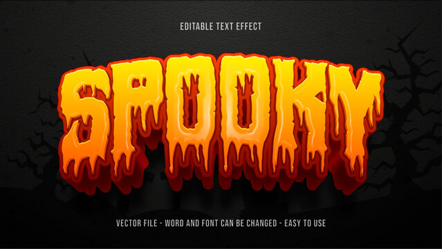 Editable Spooky text effect, halloween design template