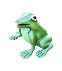 green frog isolated on white