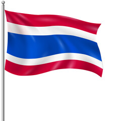 THAILAND WAVING FLAQ WITH TRANSPERNT BACKGROUND