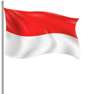 Indonsia waving flag with transperent background