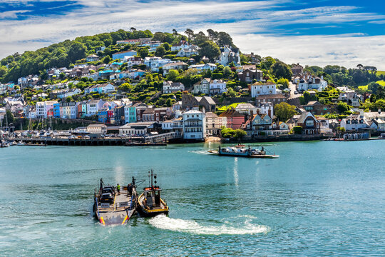 Colorful Dartmouth Lower Ferry to Kingwear Harbor Devon England