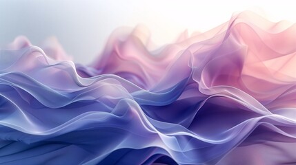 Obraz premium 3D Rendered Modern Abstract Wallpaper, Textured Flowing Lines and Waves in Pastel Blue, Indigo, Violet, and Purple Palette, Serene and Elegant.
