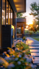 Obraz premium Air Source Heat Pump Close-up