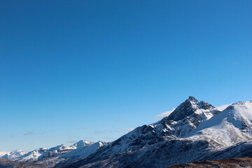 snow covered mountains in winter