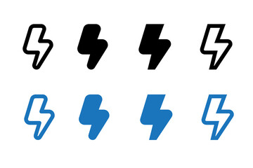 Dangerous sign. Thunder and bolt lighting flash icon. Electric thunderbolt, lightning bolt icon – vector
