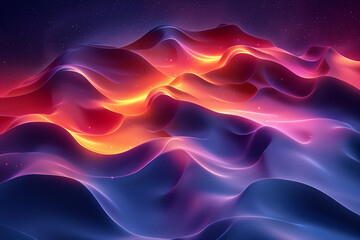 Abstract background with gradient color and wave line vector illustration, dark blue, purple, red background for design element, banner template, web presentation, and graphic element