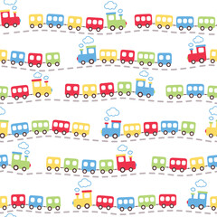 Train seamless pattern design for background, wallpaper, textile design, fabric, card , wrapping paper , notebook, diary cover, blanket, blanket for kids, decorative and etc.