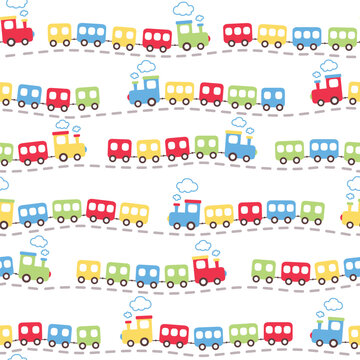Train seamless pattern design for background, wallpaper, textile design, fabric, card , wrapping paper , notebook, diary cover, blanket, blanket for kids, decorative and etc.
