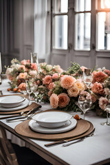 table set for a wedding reception