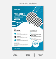 Travel and tour flyer or poster template