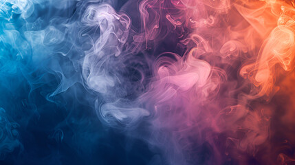 Obraz premium Composition of white smoke with red light on black background ,Abstract with coloured smoke on black background