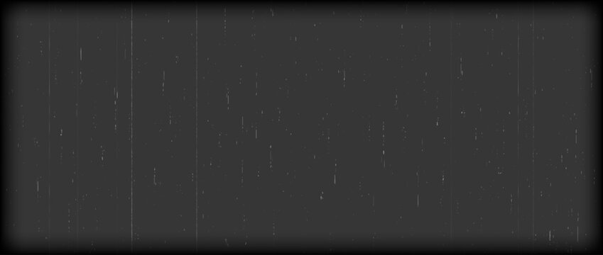 Retro black and white film frame texture. Vintage grain noir movie background. Old photo filter overlay with scratches, noise, dust and grain. Nostalgic cinematic photography effect. Vector wallpaper