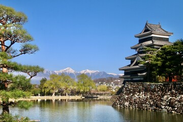 松本城と北アルプス（長野県・松本市）