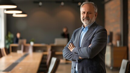 Portrait of a confident CEO standing in a boardroom, leadership
