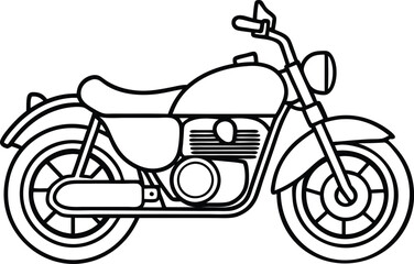 Fototapeta premium Off-road racing motorbike vehicle line art. Only black and white for the coloring page
